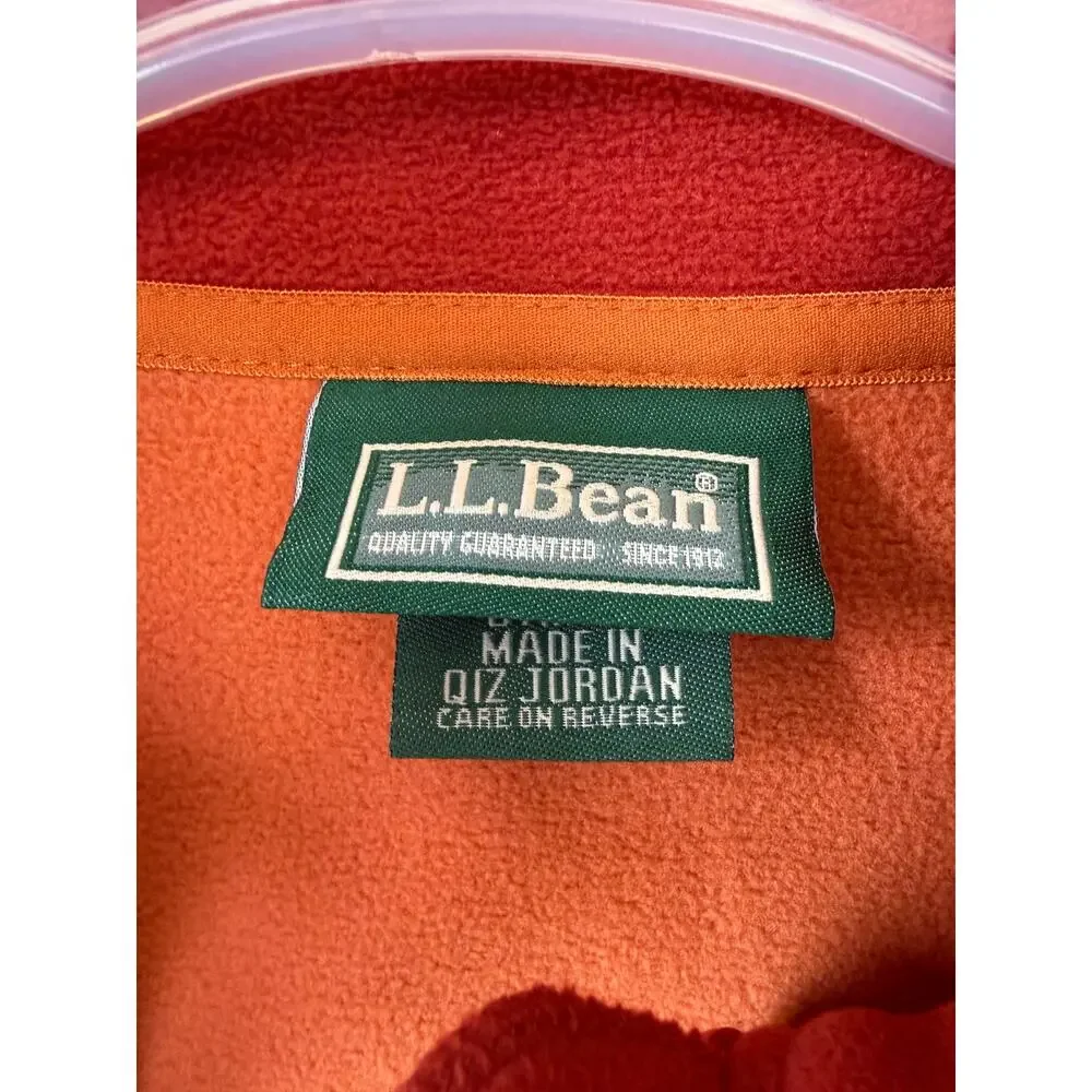 L.L.Bean Men’s Small Full Zip Fleece Jacket Burnt Orange Outdoor Fall